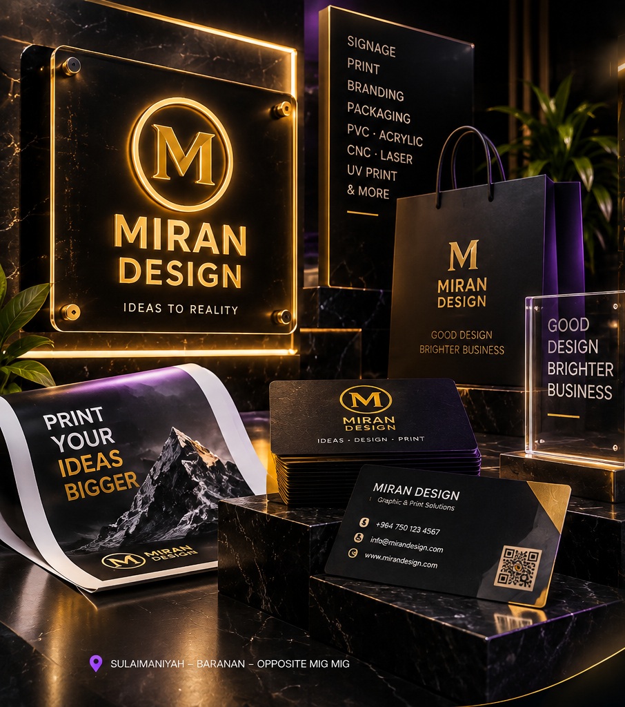 Miran Design branding and print showcase